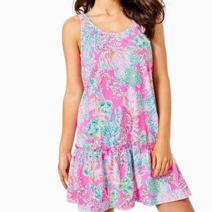 Lilly Pulitzer skyelar dress in pink sealing Things, Large